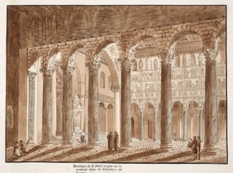 Die Basilika von St. Paul, gebaut auf dem Grab im Friedhof von Lucina, 1833